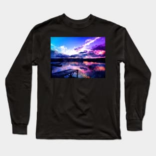 Photo Sunset with Pontoon Long Sleeve T-Shirt